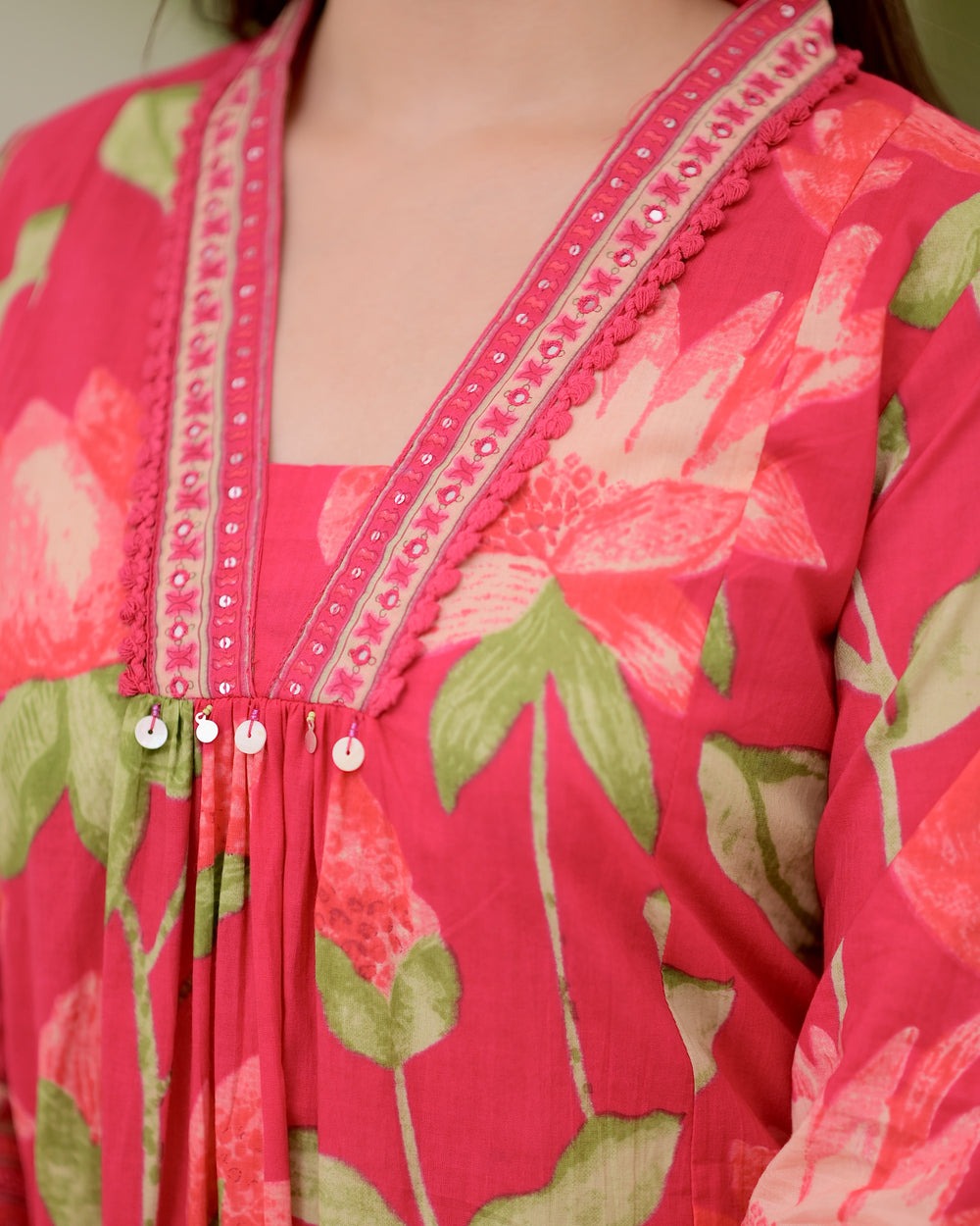 Graceful Pink Printed Rayon Suit with Dupatta