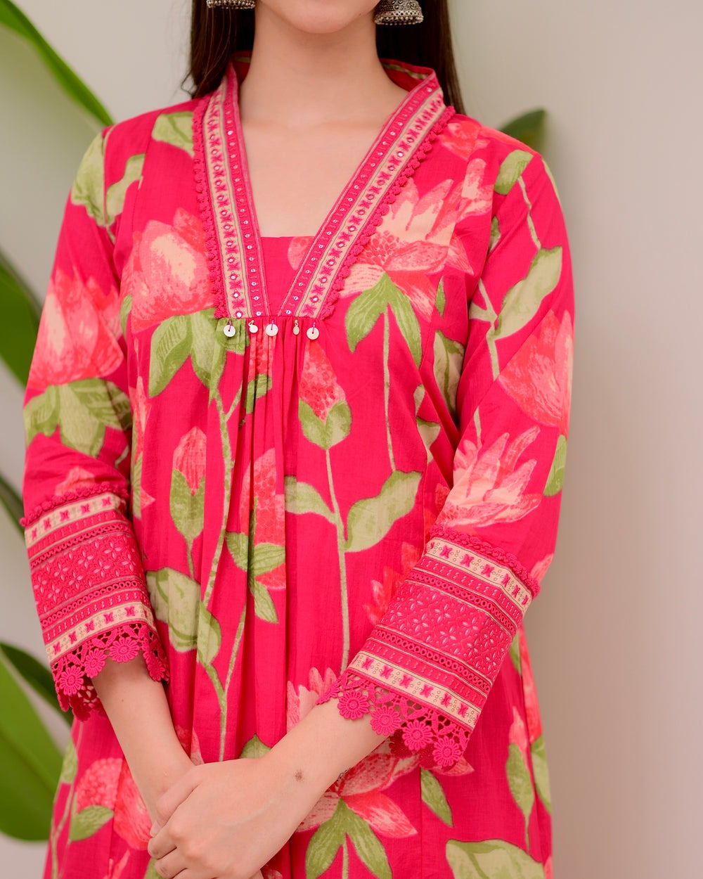Graceful Pink Printed Rayon Suit with Dupatta