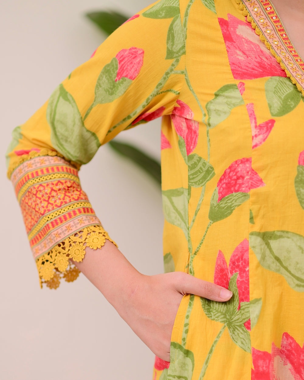 Graceful Yellow Printed Rayon Suit with Dupatta