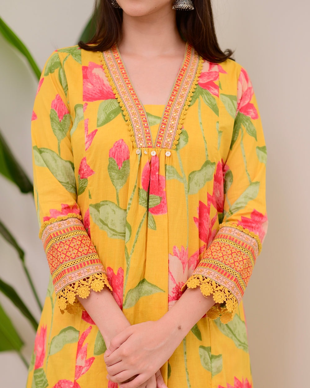 Graceful Yellow Printed Rayon Suit with Dupatta